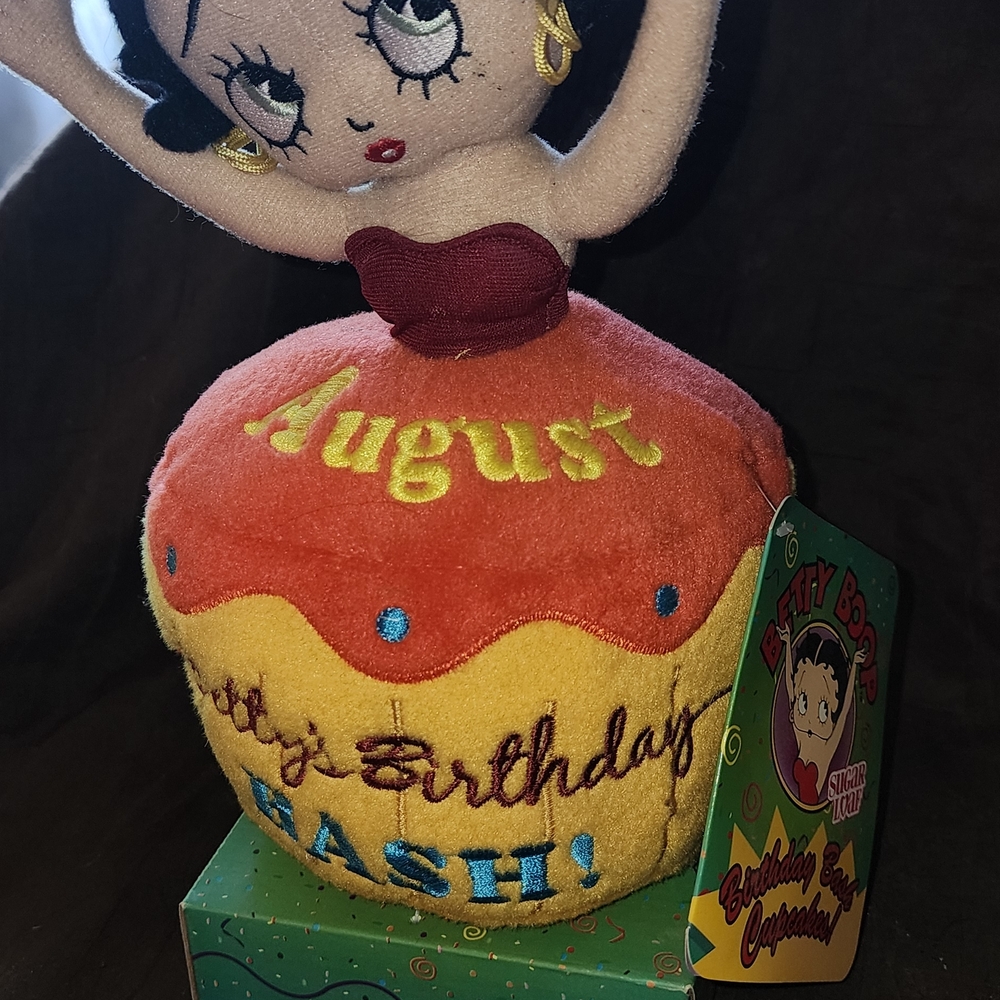 Betty Boop Birthday Cupcake Plush - Red and Yellow